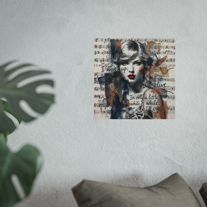 Swift Inspired Fine Art Poster — "I Wake Up; I'm Alive" Taylor-Inspired Music Portrait