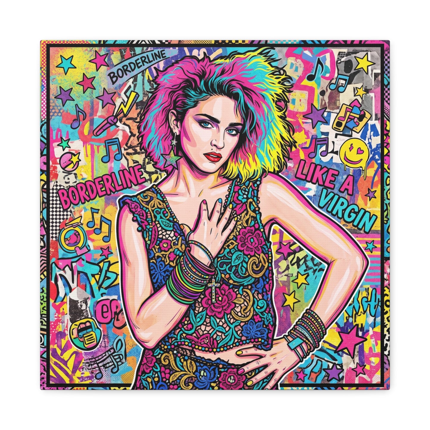 Queen of Pop Abstract Canvas Wall Art Print