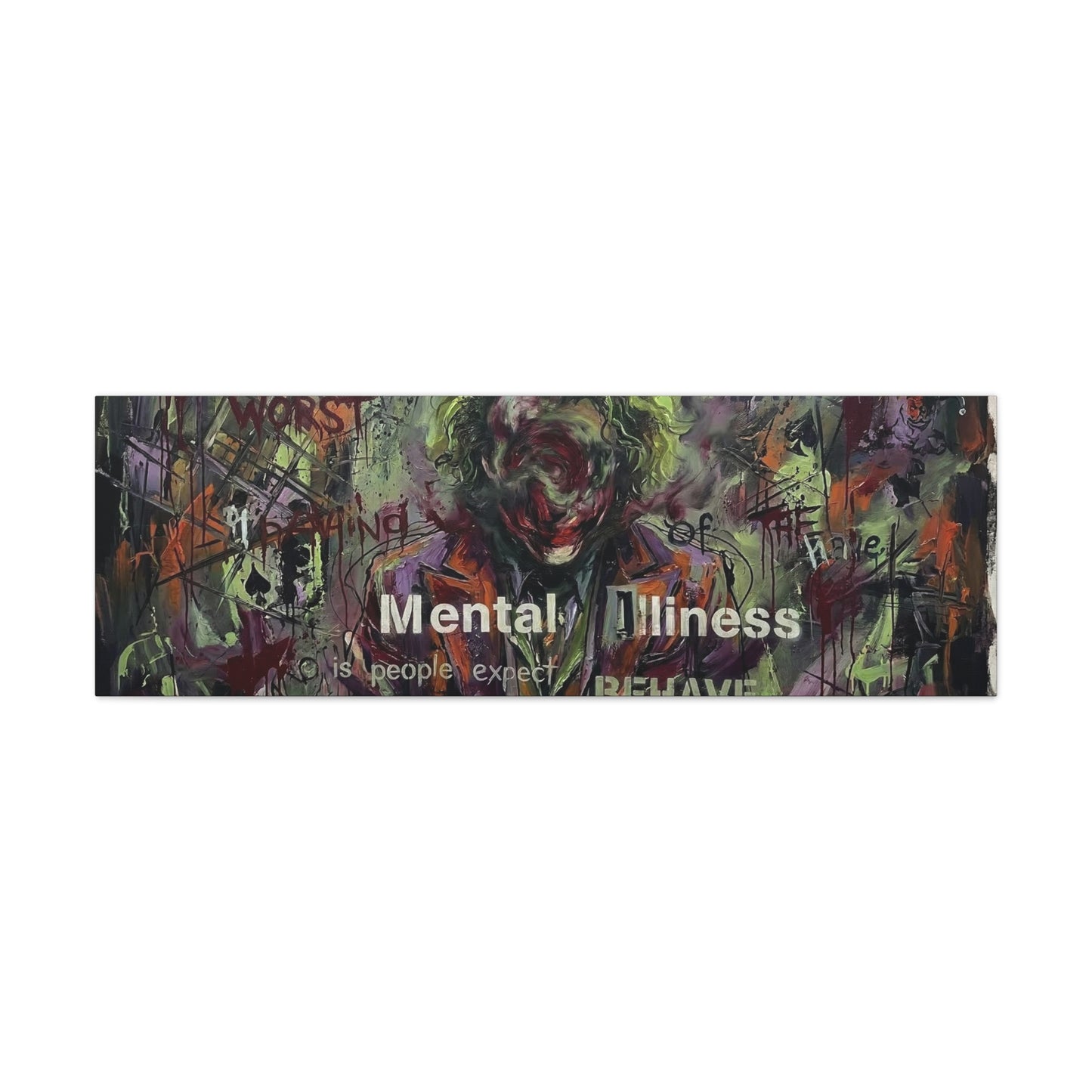 Joker Mental Health Abstract Canvas Wall Art — Matte Stretched 1.25"