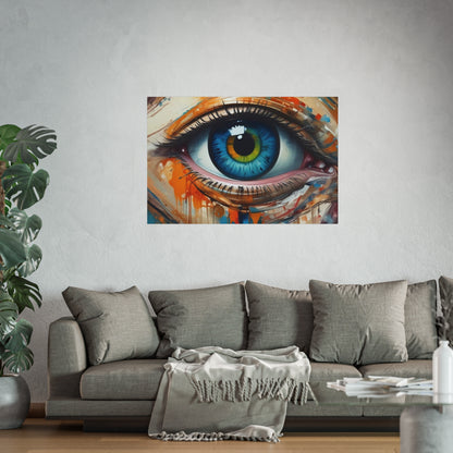 Vibrant Blue Eye Surreal Wall Art Print