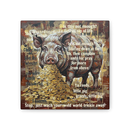 DMB Pig Inspired art - 'Greedy Little Pig' Farmhouse Wall Art