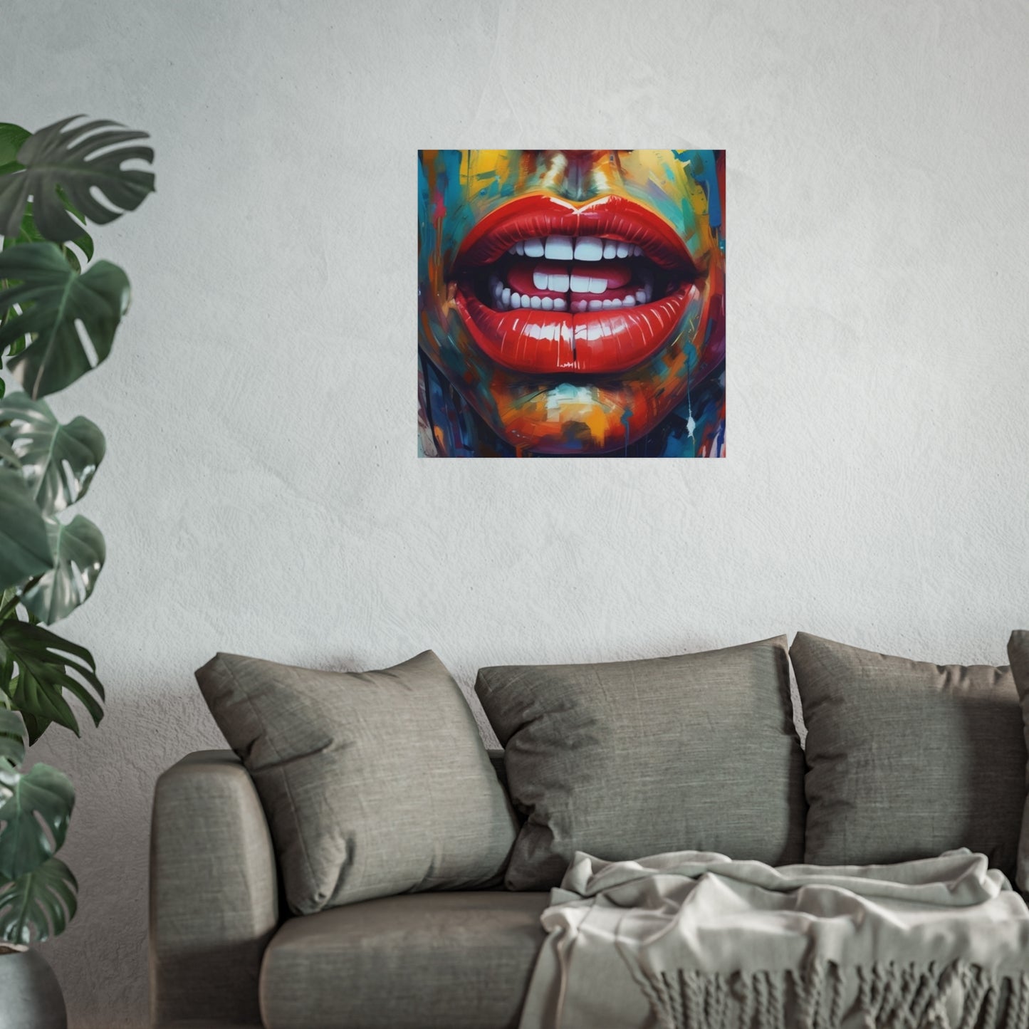 Colorful Pop Art Lip Poster Fine Art Print