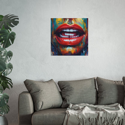 Colorful Pop Art Lip Poster Fine Art Print