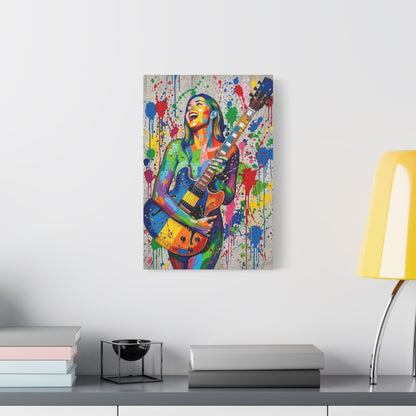 Colorful Guitarist Pop Art Canvas Print — Vibrant Music Wall Art