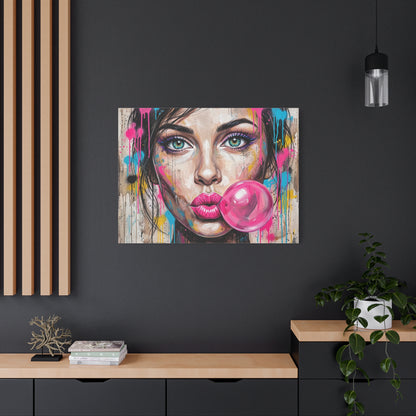 Abstract Bubble Girl Canvas Print — Matte Stretched Wall Art