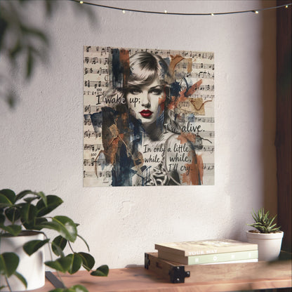 Swift Inspired Fine Art Poster — "I Wake Up; I'm Alive" Taylor-Inspired Music Portrait