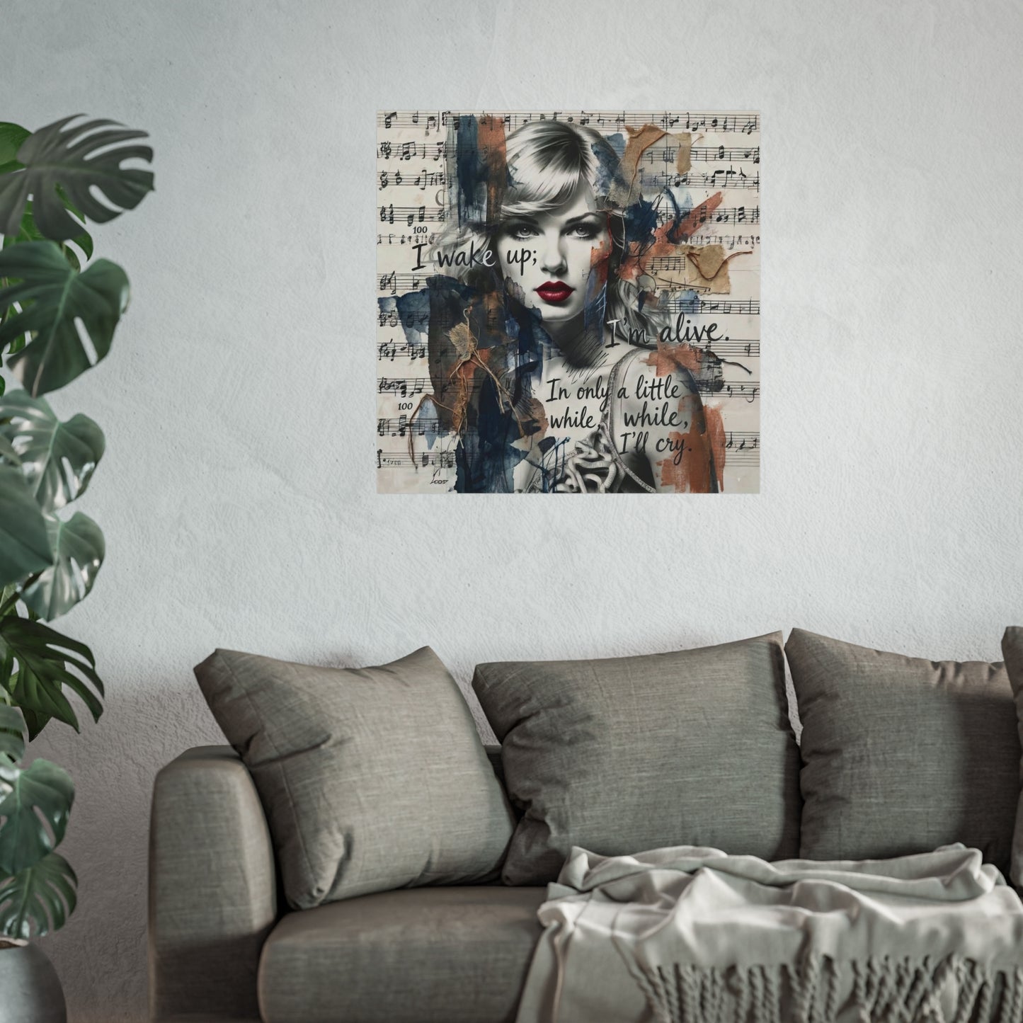 Swift Inspired Fine Art Poster — "I Wake Up; I'm Alive" Taylor-Inspired Music Portrait