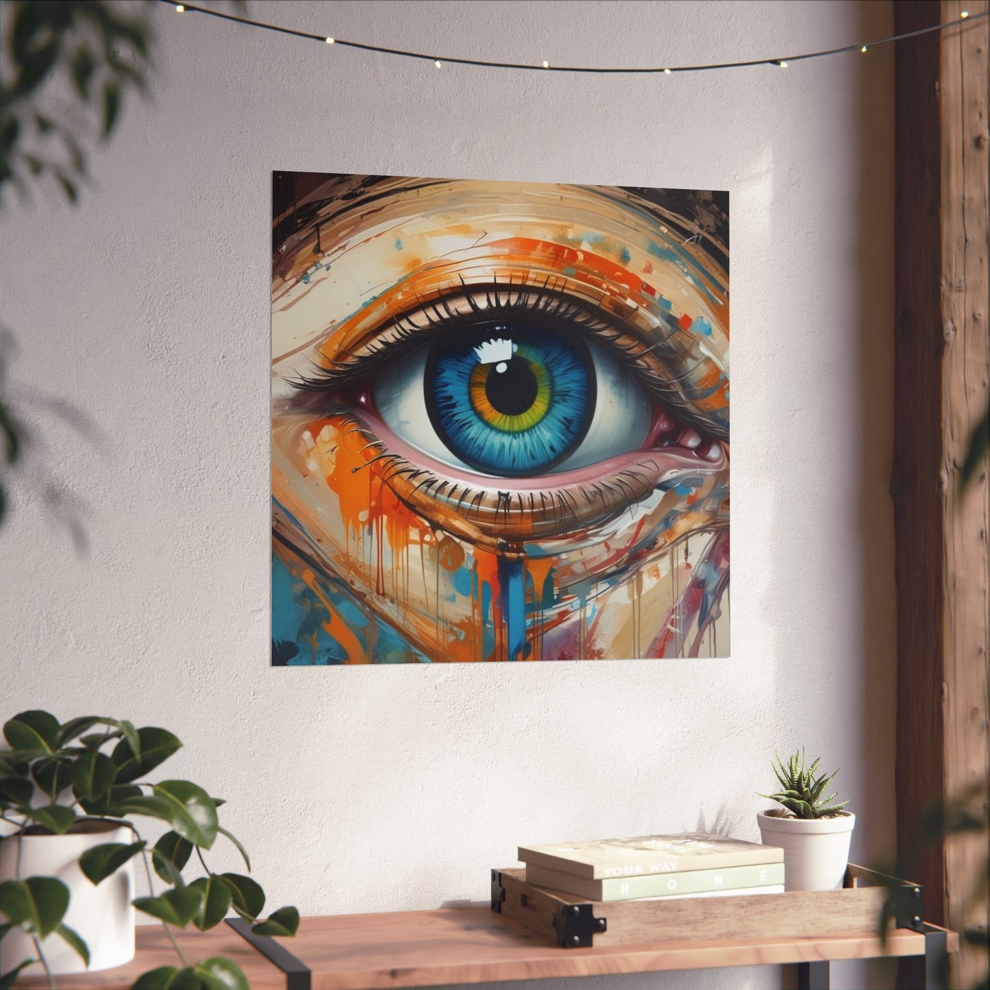 Vibrant Blue Eye Surreal Wall Art Print