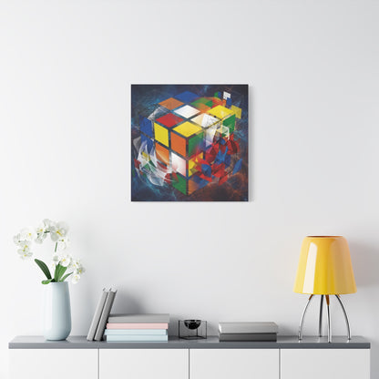 Magic Cube Abstract Canvas Wall Art Print — Matte Stretched Canvas