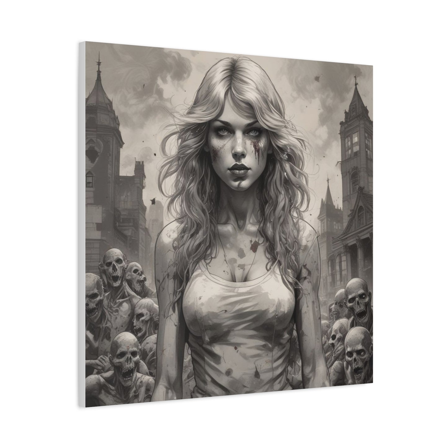 Zombie Swift Matte Canvas Wall Art — Gothic Horror Stretched Canvas