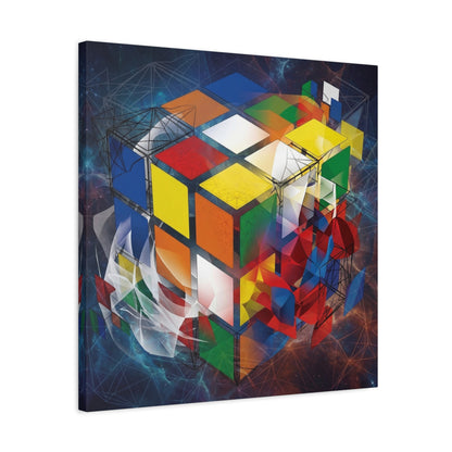 Magic Cube Abstract Canvas Wall Art Print — Matte Stretched Canvas