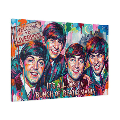 Pop Art Canvas Print - "It's All Just a Bunch of Beatlemania" Matte Stretched Wall Art
