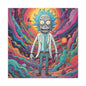 Psychedelic Rick Portal Canvas — Colorful Rick Illustration on Stretched Matte Canvas