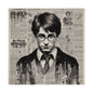 Vintage Newspaper Portrait Poster — Young Wizard Illustration Fine Art Print