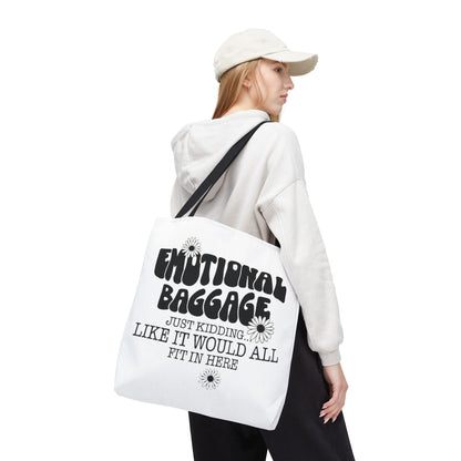 Tote Bag — "Emotional Baggage" Funny Quote Tote with Daisy Vibe