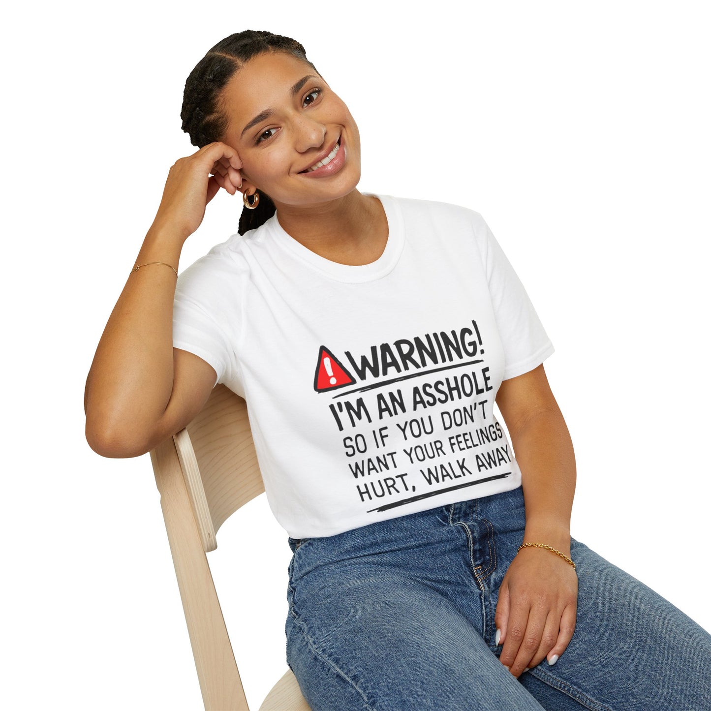 Warning I’m An Asshole T-Shirt – Funny Sarcastic Graphic Tee