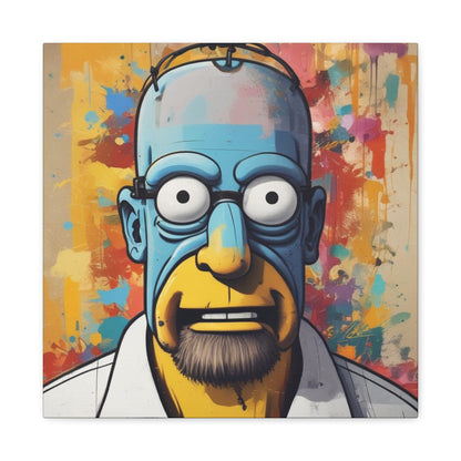 Pop Art Cartoon Canvas Wall Art — Colorful Abstract Character Portrait
