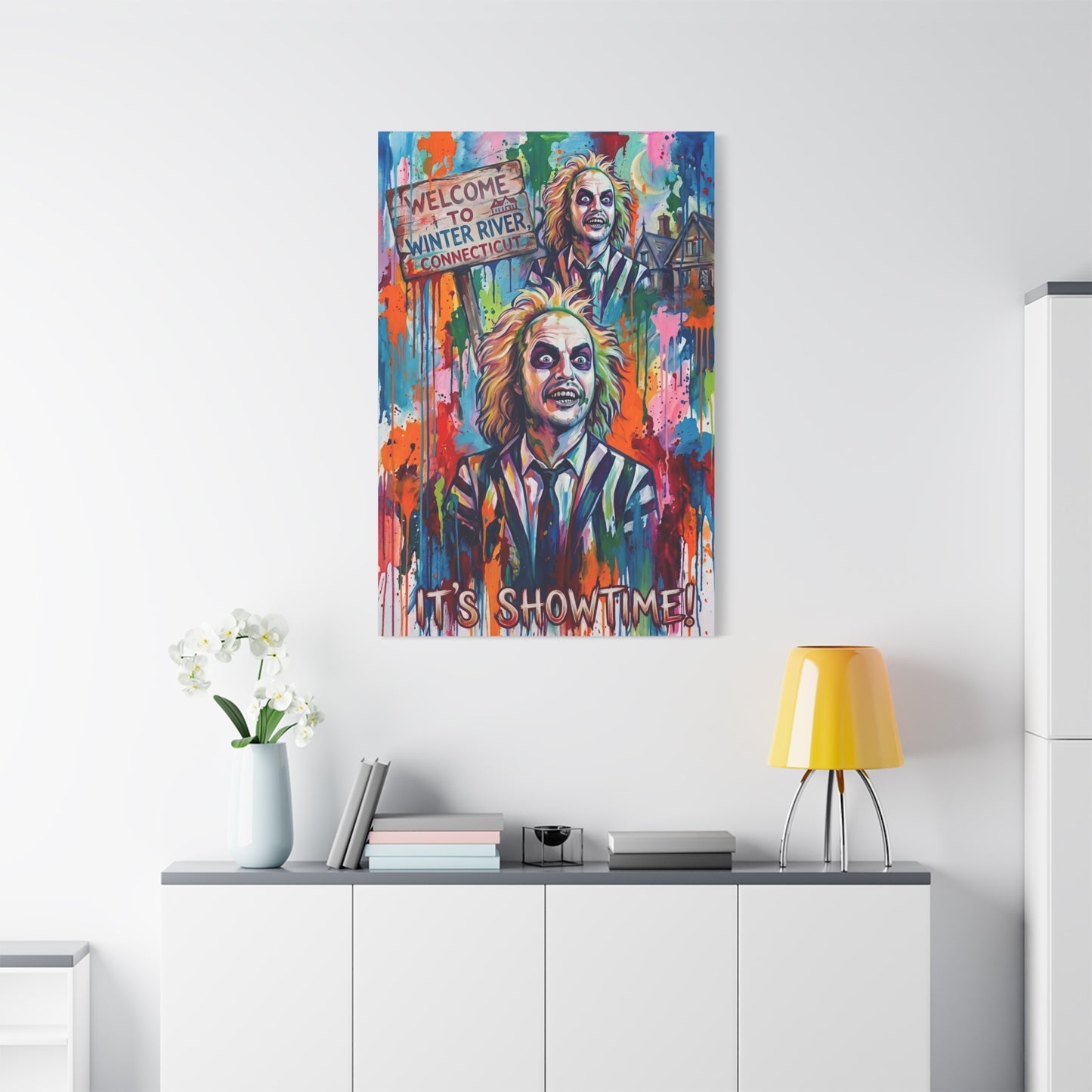 Beetlejuice 'It's Showtime!' Matte Stretched Canvas