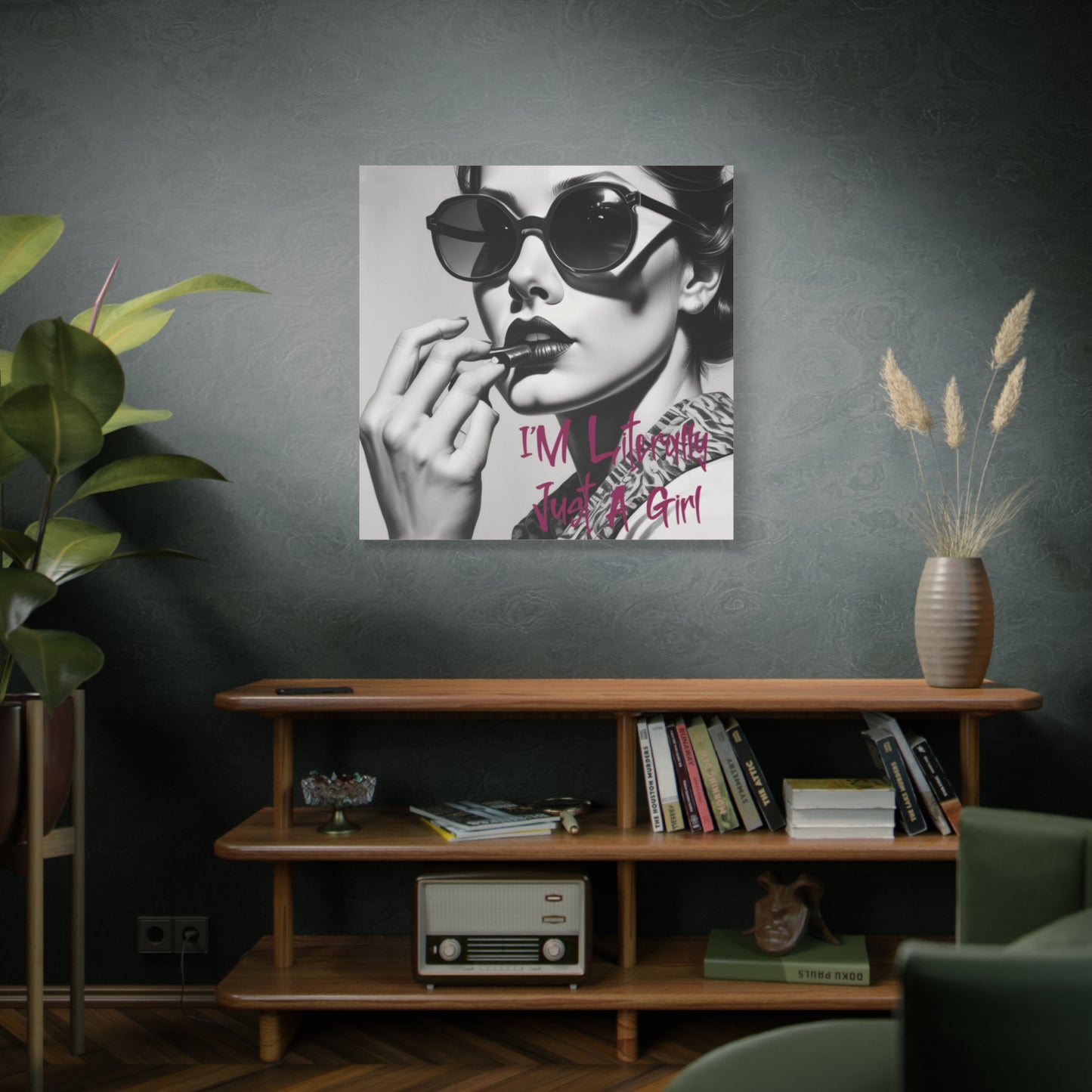 Canvas Wall Art - "I'm Literally Just A Girl" Retro Glam Portrait