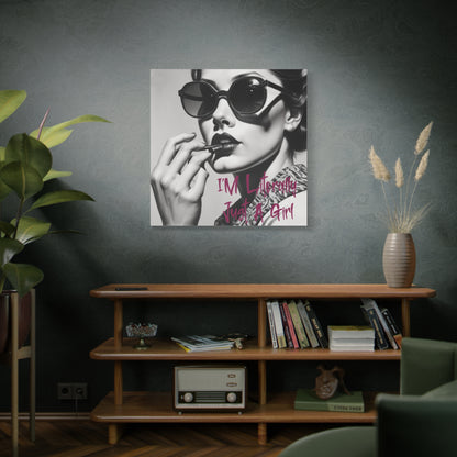 Canvas Wall Art - "I'm Literally Just A Girl" Retro Glam Portrait