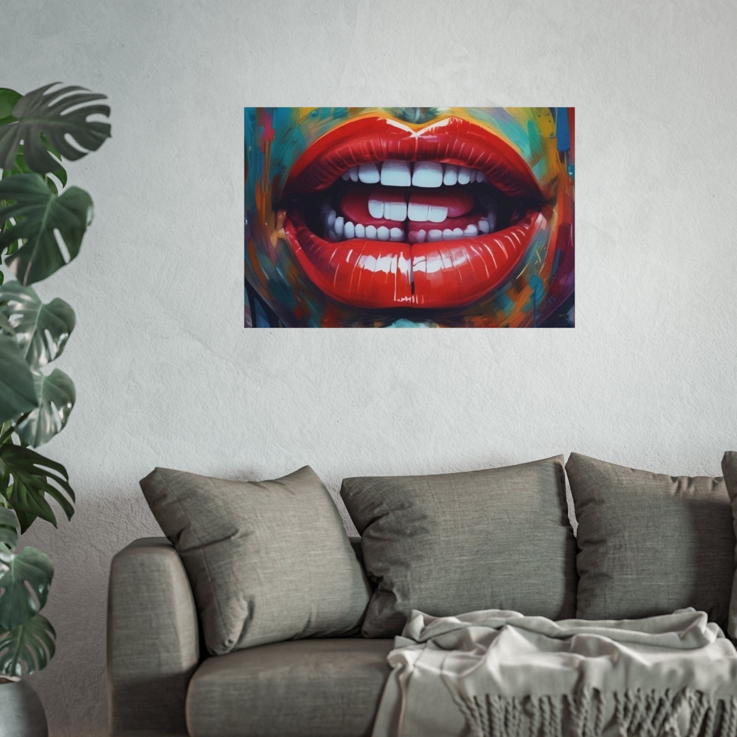 Colorful Pop Art Lip Poster Fine Art Print