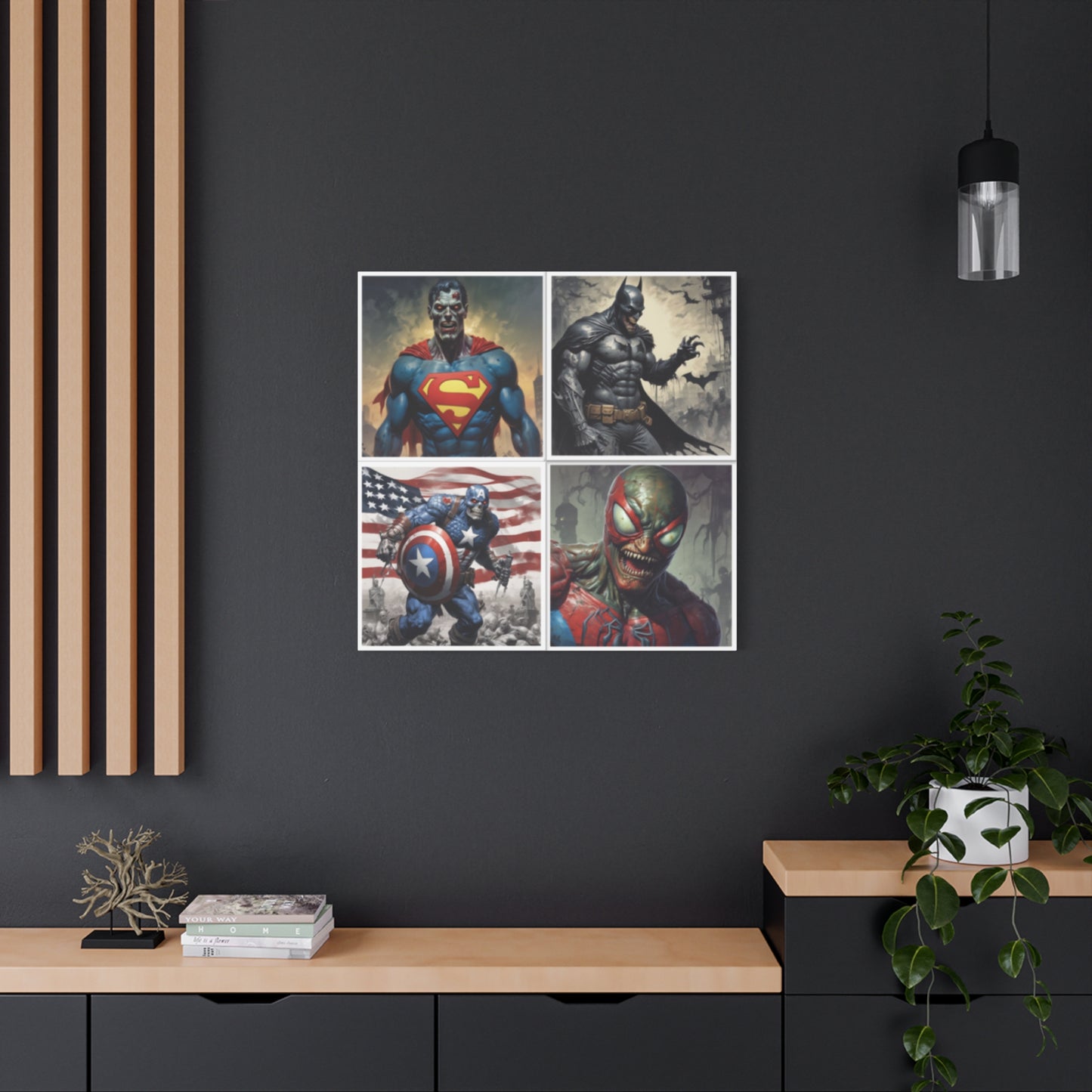 Zombie Heros Canvas Wall Art Print