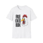 Graphic T-Shirt — "Free Cock Ride" Rooster Novelty Tee