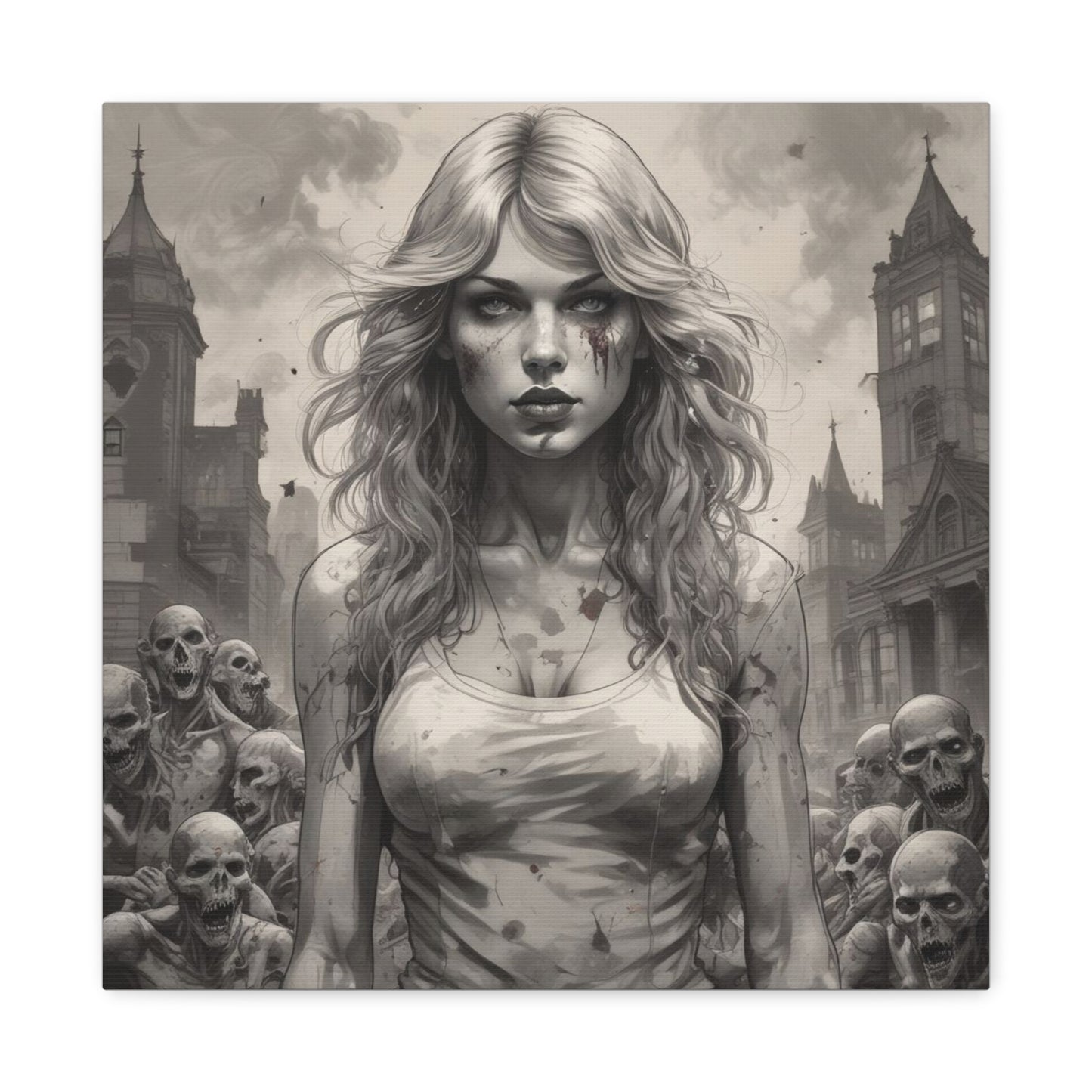 Zombie Swift Matte Canvas Wall Art — Gothic Horror Stretched Canvas