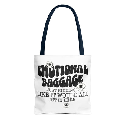 Tote Bag — "Emotional Baggage" Funny Quote Tote with Daisy Vibe