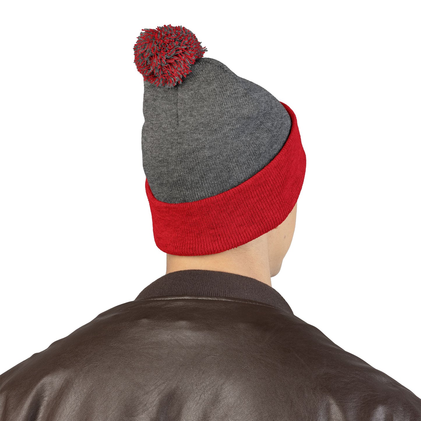 Embroidered Pom-Pom Beanie — "Spitters Are Quitters!" Cozy Winter Hat