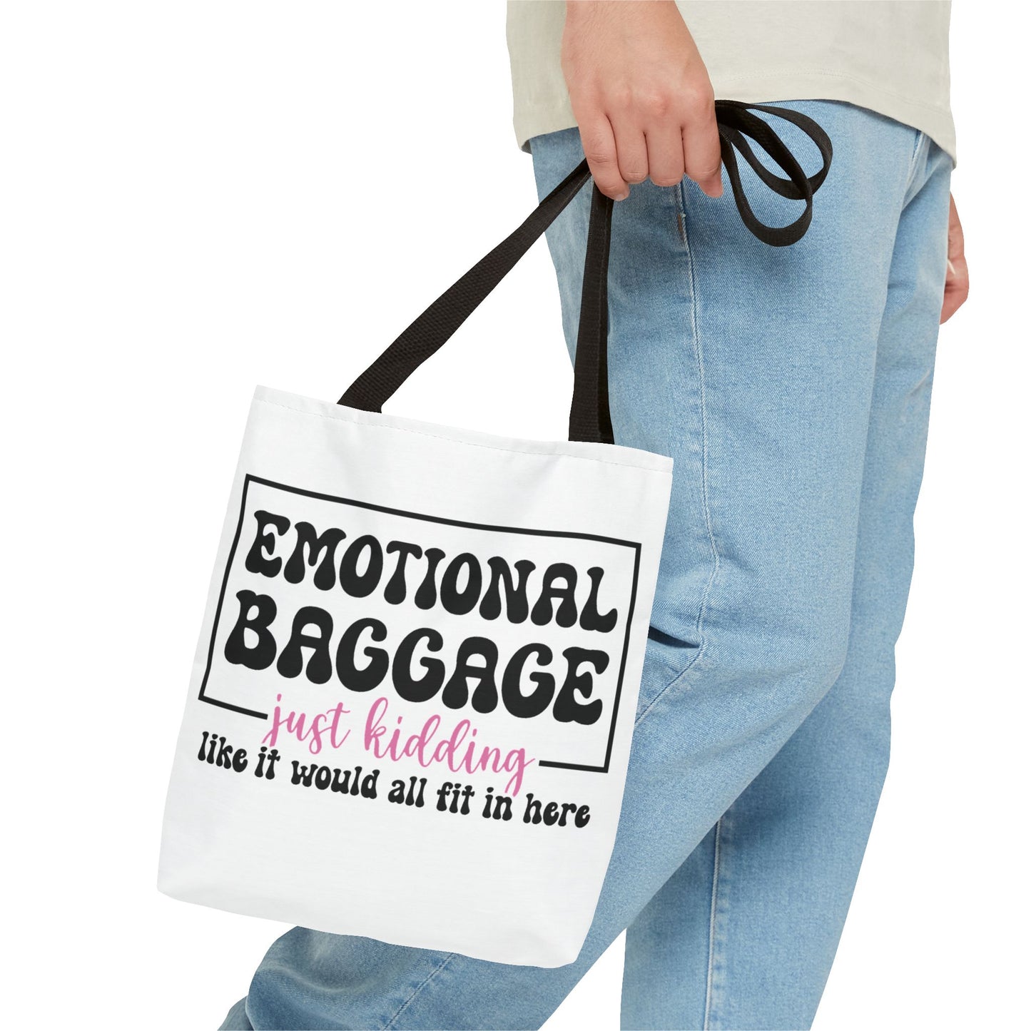 Emotional Baggage Tote Bag — Funny "Emotional Baggage (just kidding)" Reusable Shopper