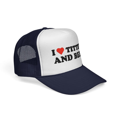 Trucker Hat - "I  Titties and Beer" Funny Novelty Cap