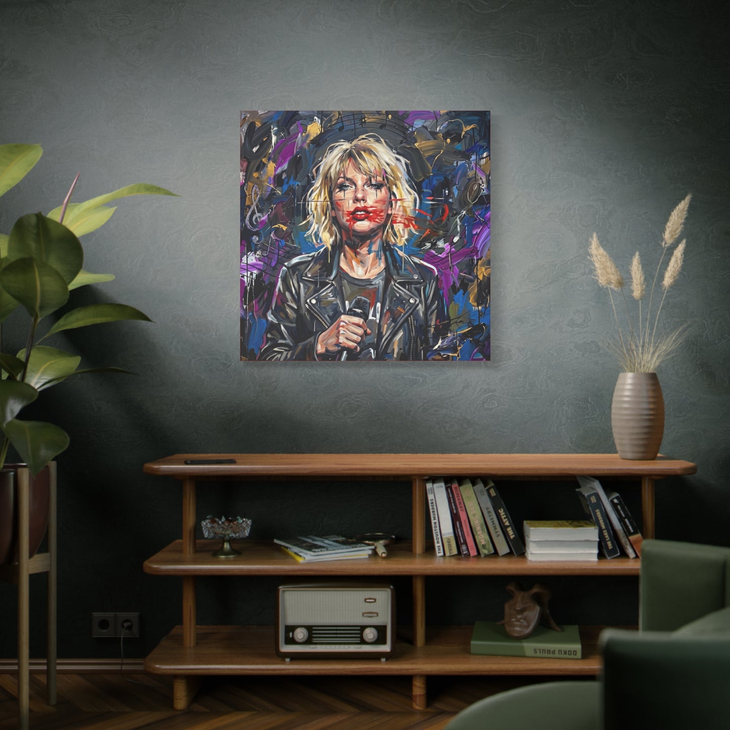 SMEARED THE LIPS Swift Portrait Canvas Art — Matte Stretched Canvas Print