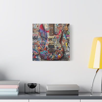 Urban Art Gutair Abstract Canvas Wall Art Print