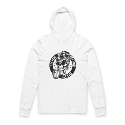 Cool Moms Club Hooded Long Sleeve Tee — Retro Skull Mama Graphic