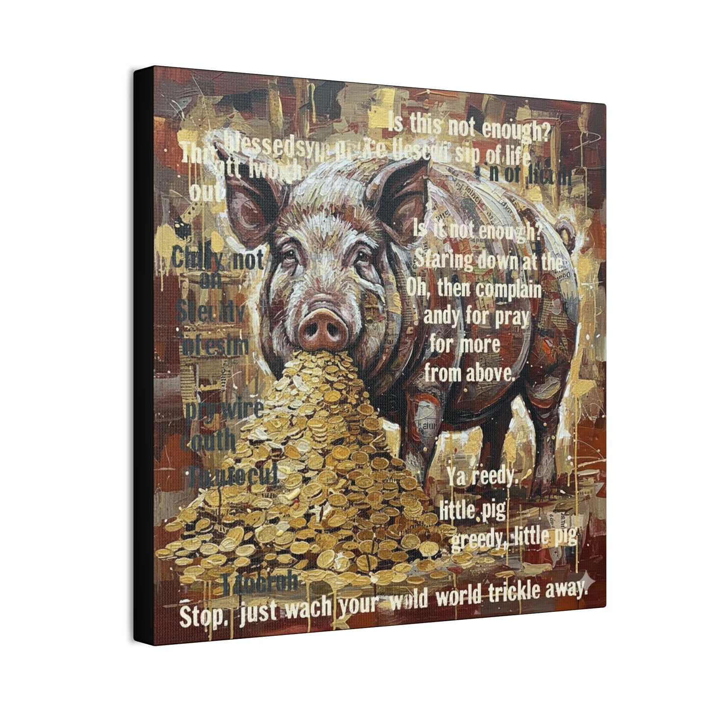 DMB Pig Inspired art - 'Greedy Little Pig' Farmhouse Wall Art