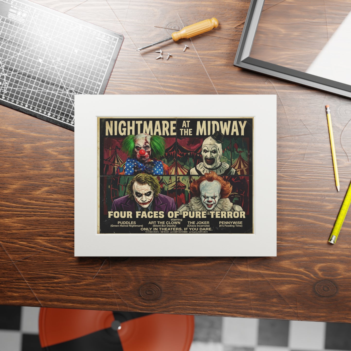 Terror at the Midway! Fine Art Print — 'No Clowning Around' (Passepartout Frame)