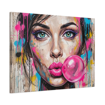 Abstract Bubble Girl Canvas Print — Matte Stretched Wall Art