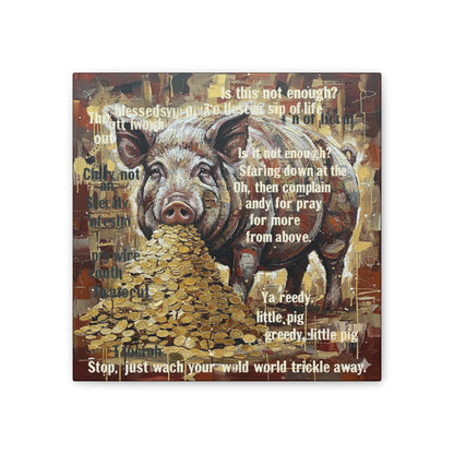 DMB Pig Inspired art - 'Greedy Little Pig' Farmhouse Wall Art