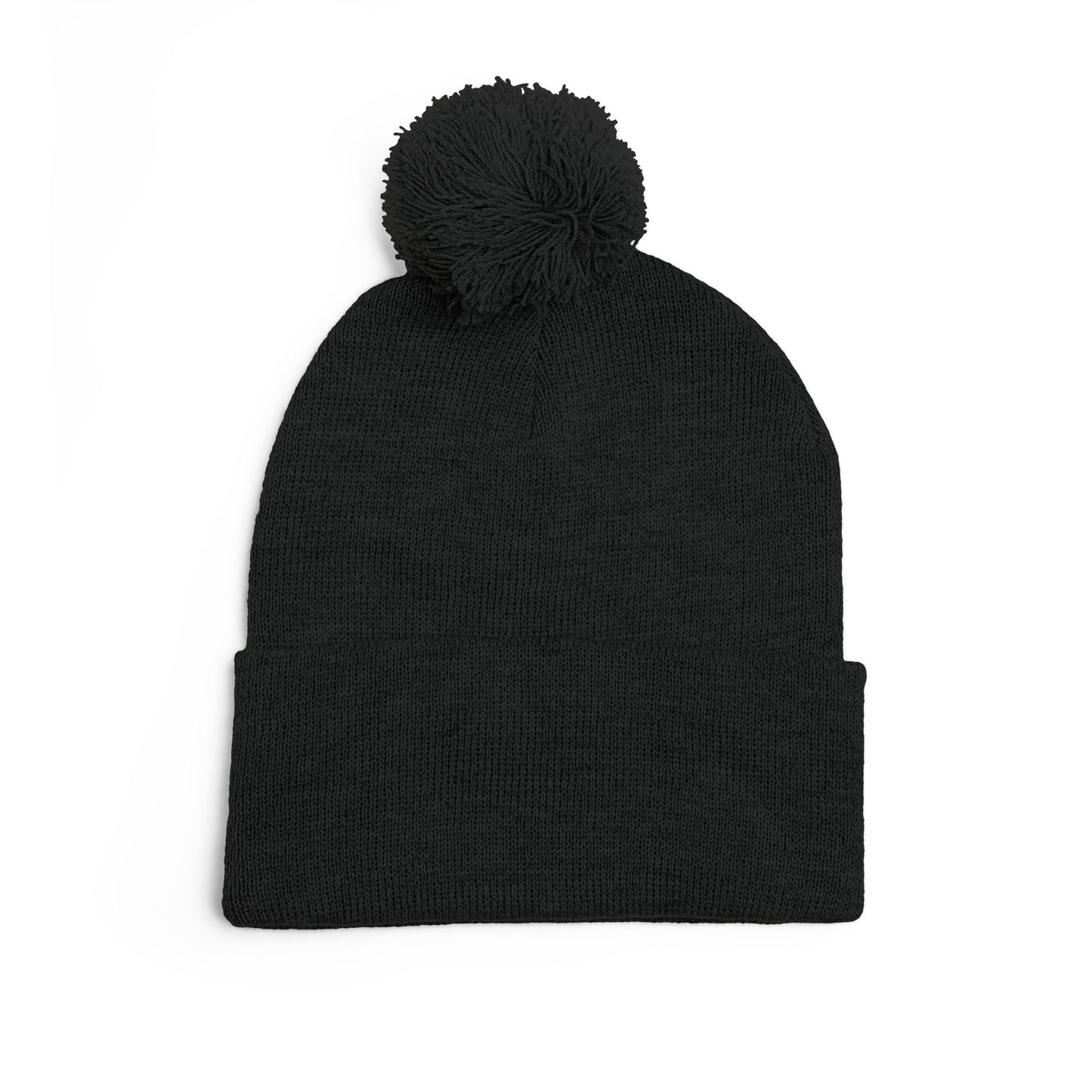 Embroidered Pom-Pom Beanie — "Spitters Are Quitters!" Cozy Winter Hat