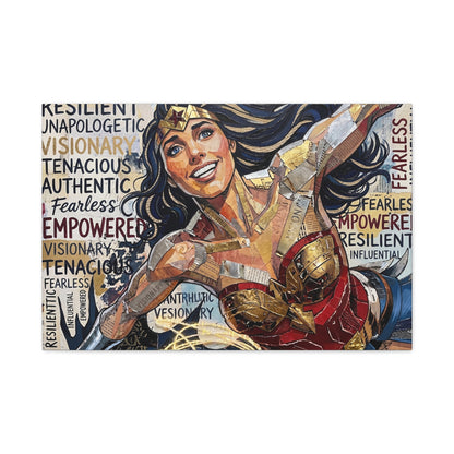 Super Woman Abstract Canvas Wall Art — Matte Stretched 1.25"