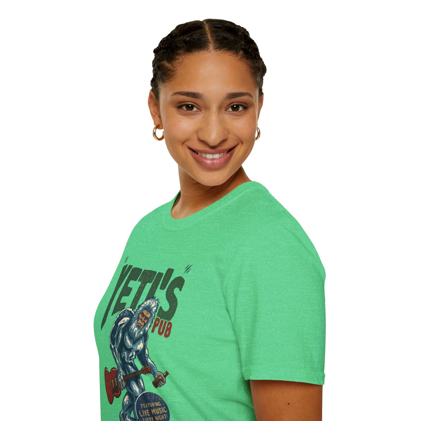 Yeti's Pub Graphic T-Shirt — Vintage Rock Band Snowman Design