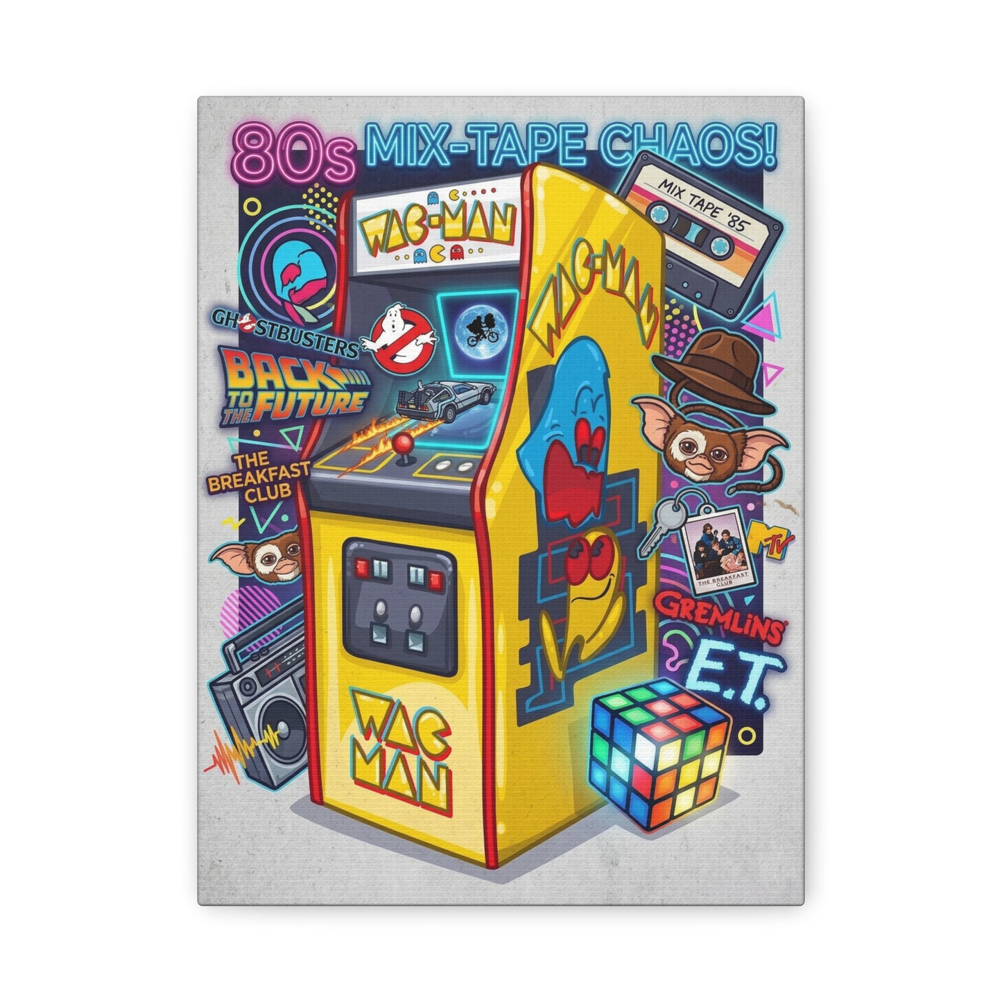 1980's Pop Culture Canvas Wall Art Print