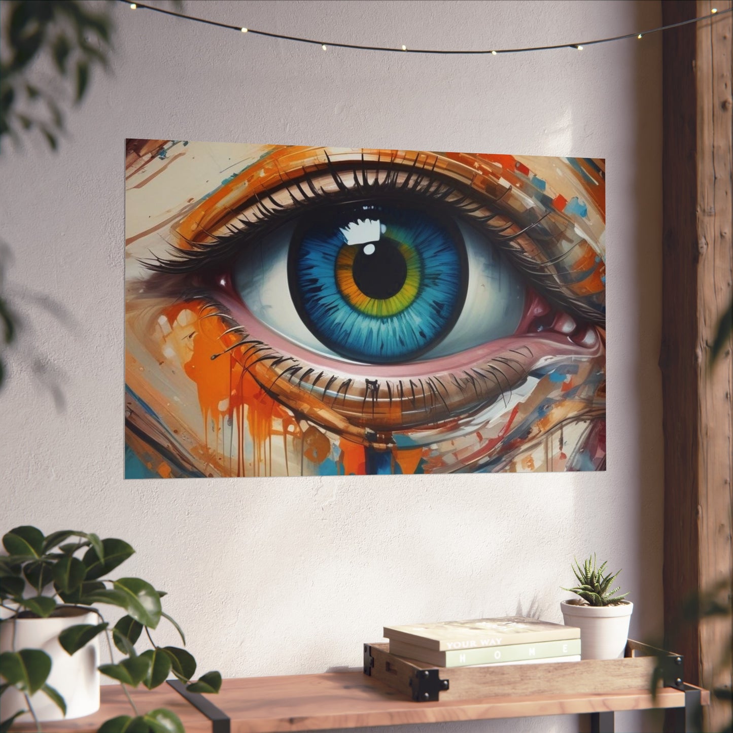 Vibrant Blue Eye Surreal Wall Art Print