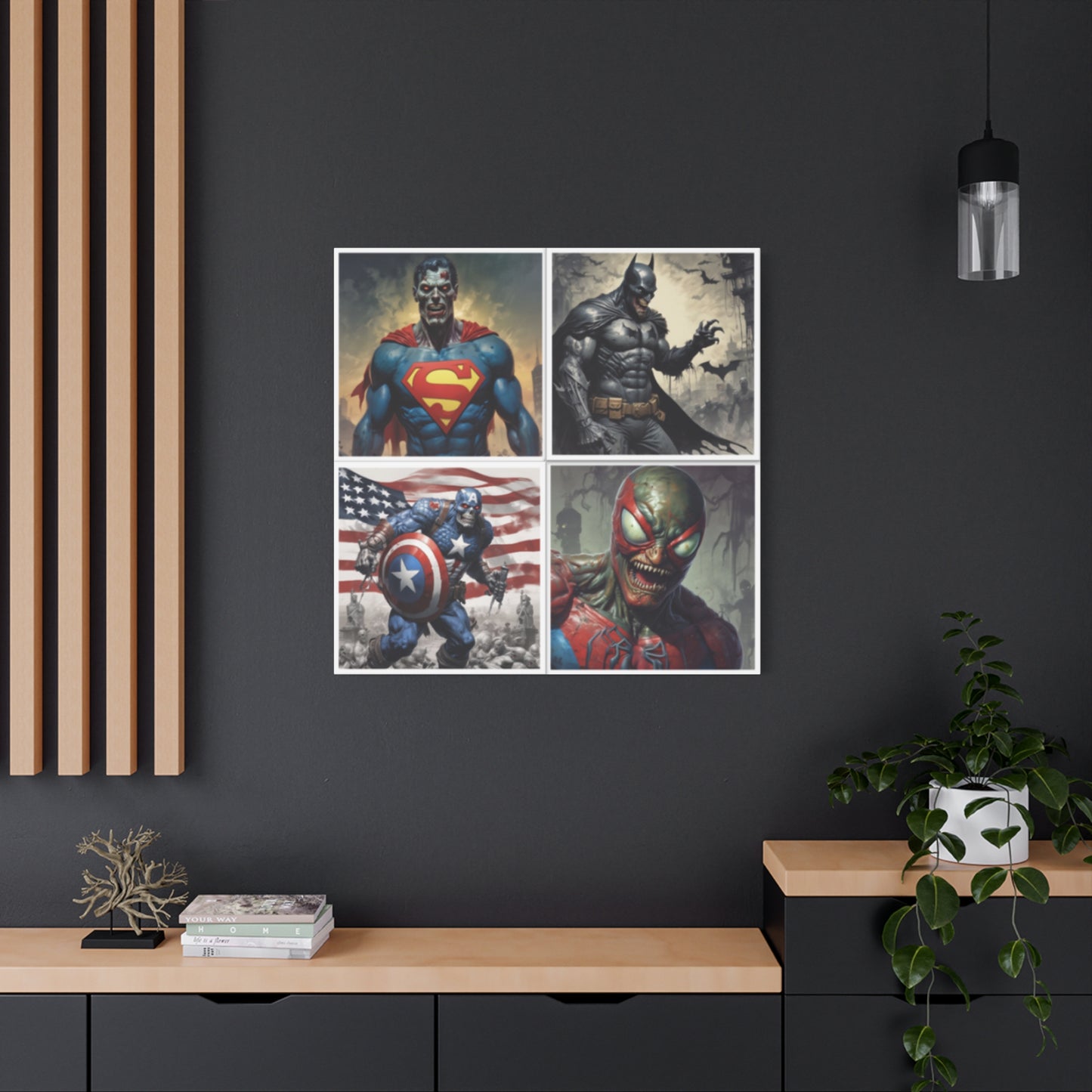 Zombie Heros Canvas Wall Art Print