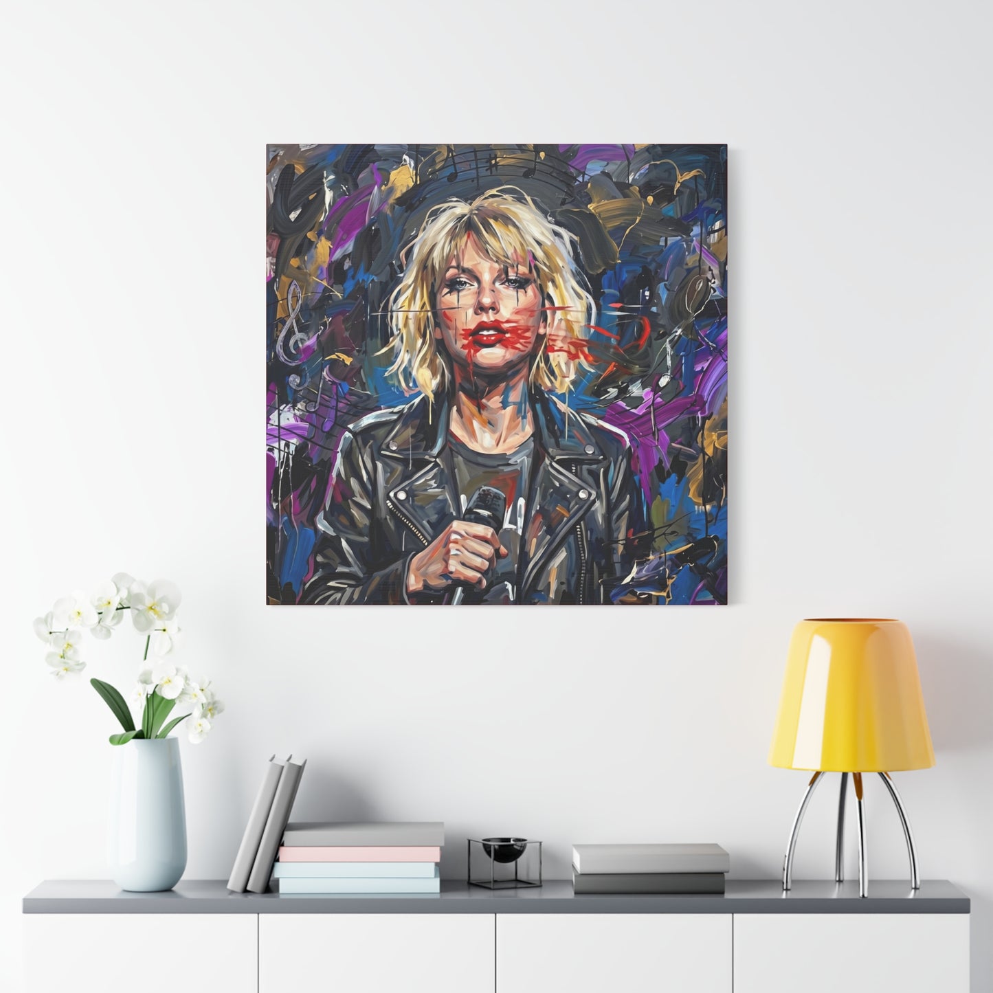 SMEARED THE LIPS Swift Portrait Canvas Art — Matte Stretched Canvas Print