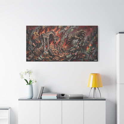 Economy Falling Canvas Wall Art Print — Matte Stretched Canvas