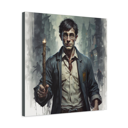 Dark Harry Canvas Print — Moody Urban Fantasy Stretched Wall Art