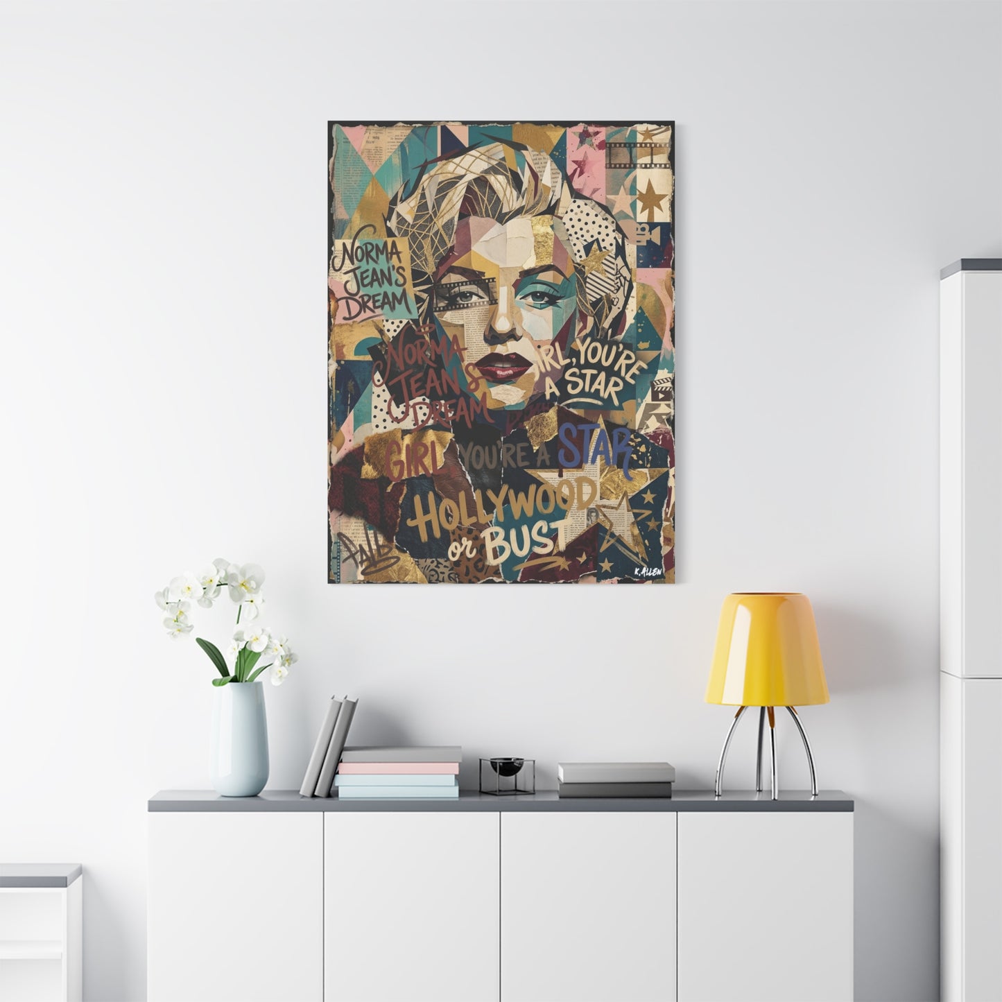 Hollywood Star Portrait Matte Canvas Wall Art, Stretched 1.25"