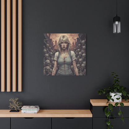 Zombie Swift Matte Canvas Wall Art — Gory Gothic Horror Illustration